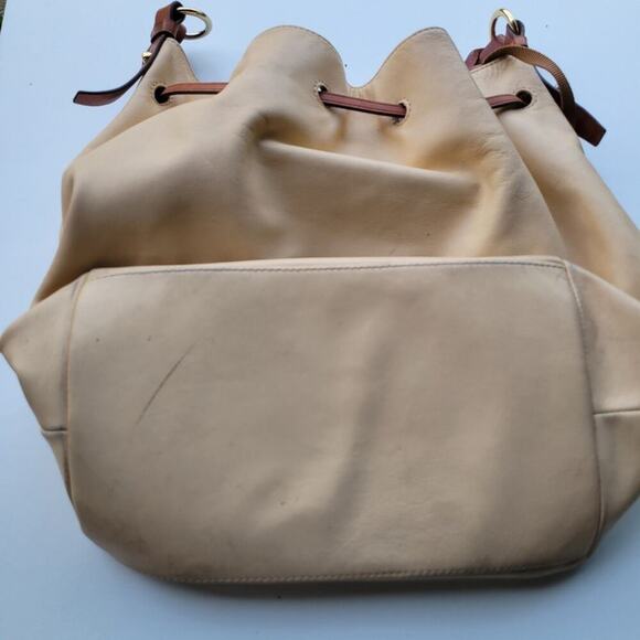 Dooney & Bourke Florentine Large Logan Cream Drawstring Shoulder Bag - Picture 13 of 15